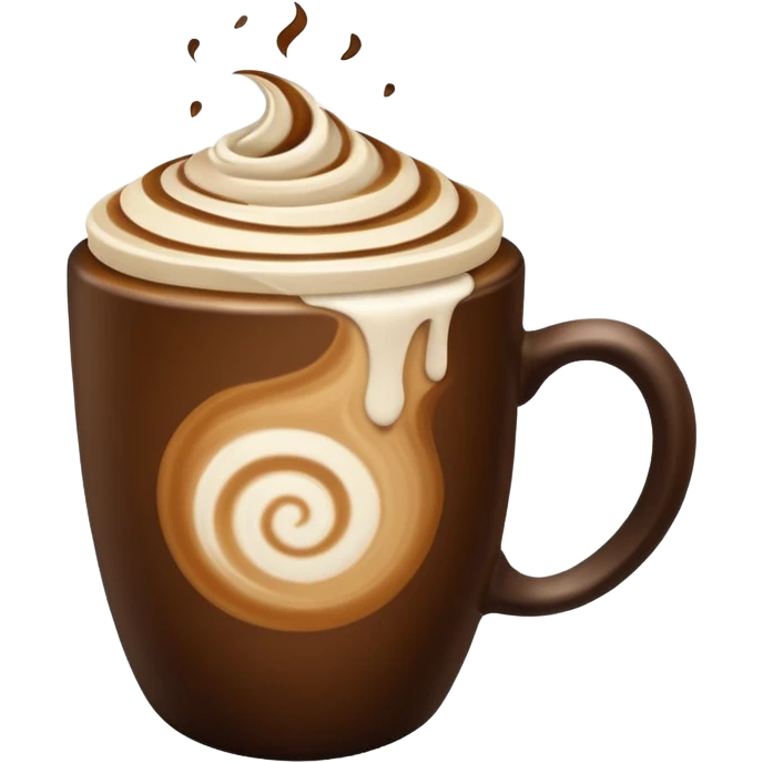 Coffee latte color  creamy and dark brown emoji