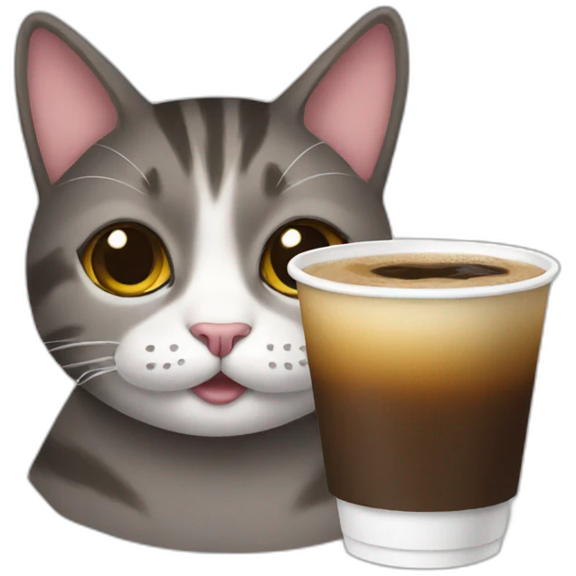 cat drinks coffee emoji
