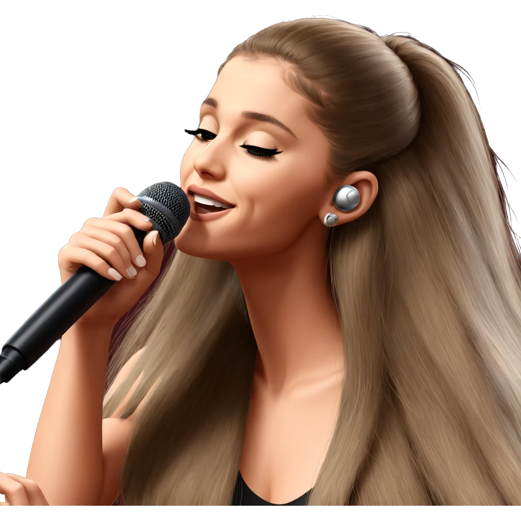 serene singer with long hair emoji