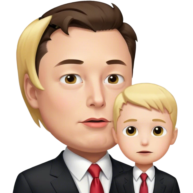elon musk and little Trump emoji