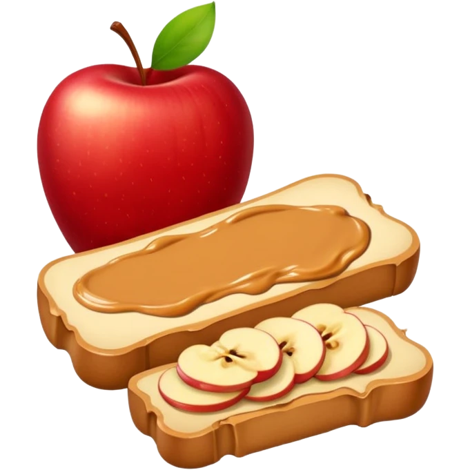 sliced apple with peanutbutter emoji
