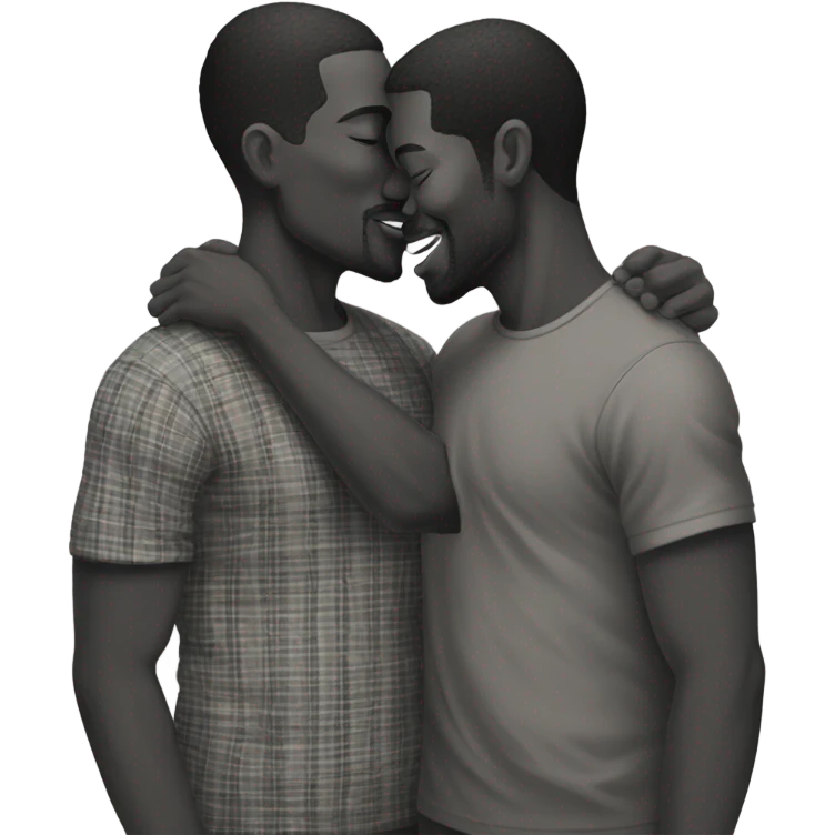 two black men kissing emoji