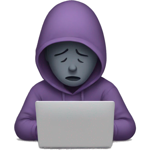 sad person with laptop emoji