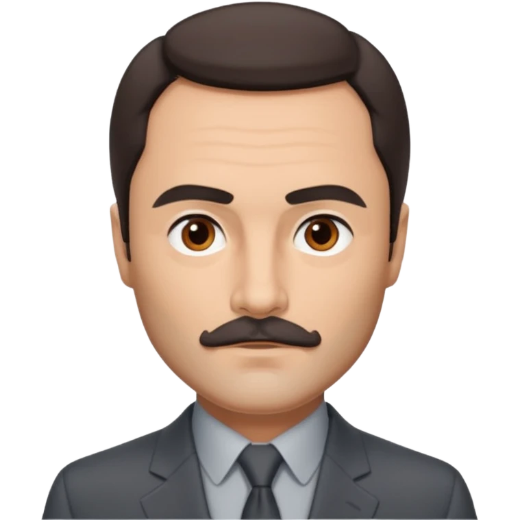 John Saxon with dark brown hair and short mustache, dark grey suit emoji