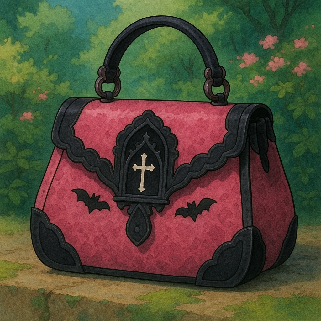 pink and black gothic purse emoji
