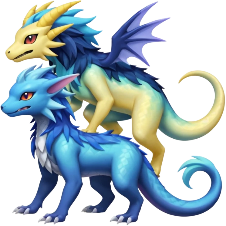 Shiny Sunny furry neon colorful scaly painted Asian pastel-gradient Absol-Salandit-Meloetta-Solgaleo-Luxray-Suicune-fusion emoji