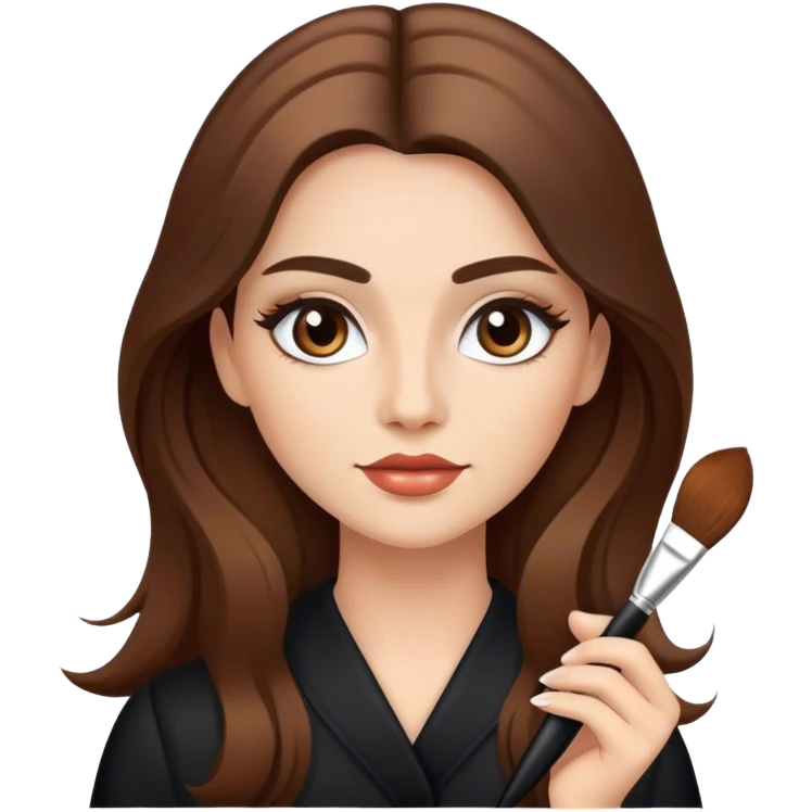 Makeup artist with brush long  hair emoji