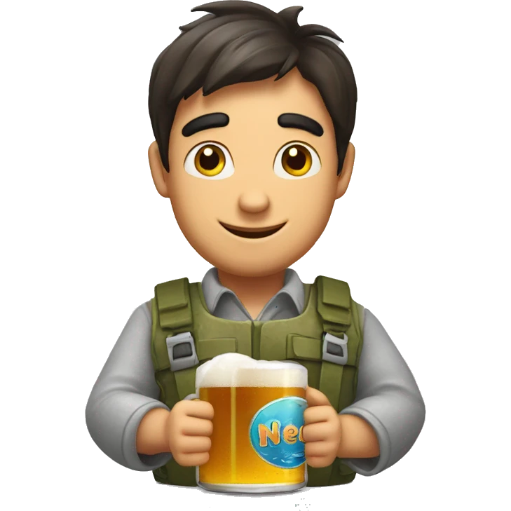 Nemo avec une bière emoji
