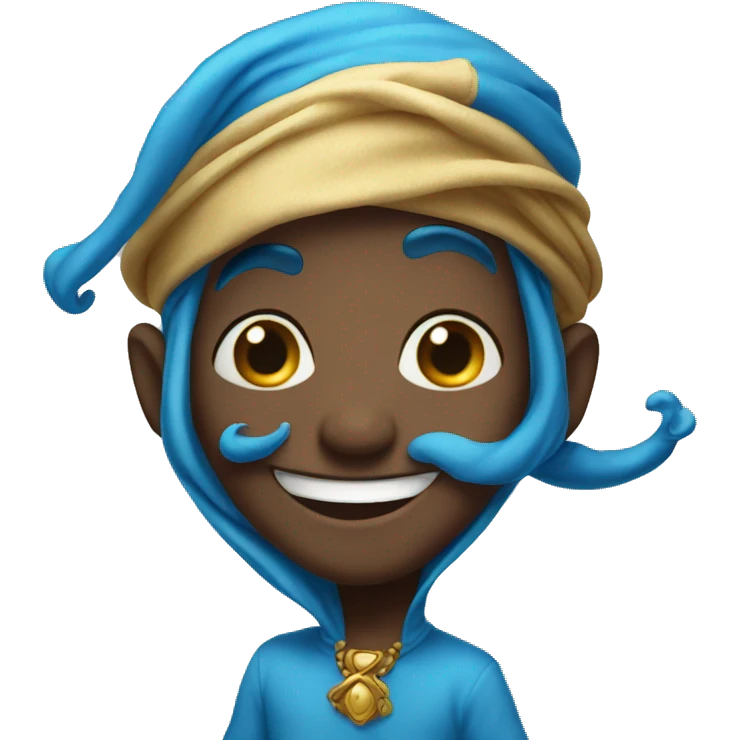 blue genie happy emoji