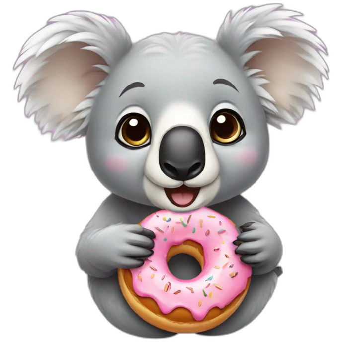 Koala with donut emoji