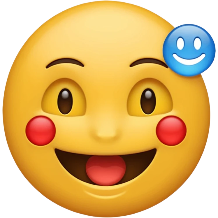 actúa como un experto creando un emoji redondo de emociones sonriente con el pulgar arriba con símbolo del S.R.I. con colores fondo blanco, letra azul, y pulgar rojo. emoji