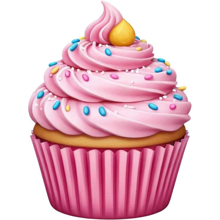 Cupcake with pink icing emoji