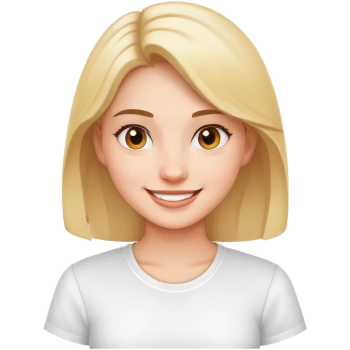 smiling girl in white shirt emoji
