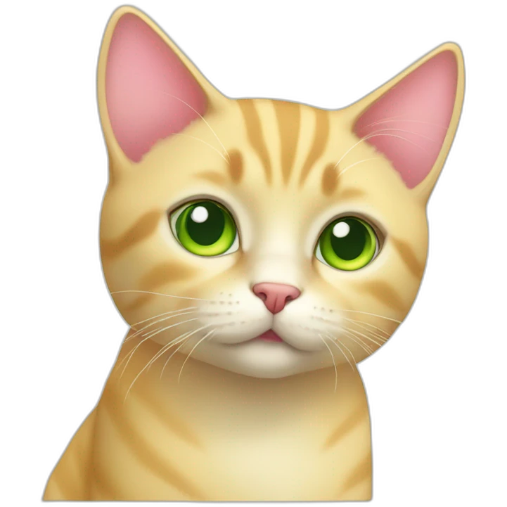 cute yellow shorthair cat with green eyes and pink nose emoji