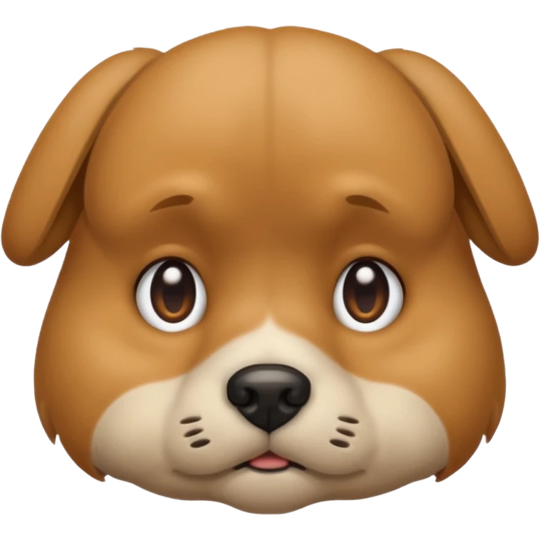 sad dog look, dog with slightly lowered head, moist eyes, neutral background emoji