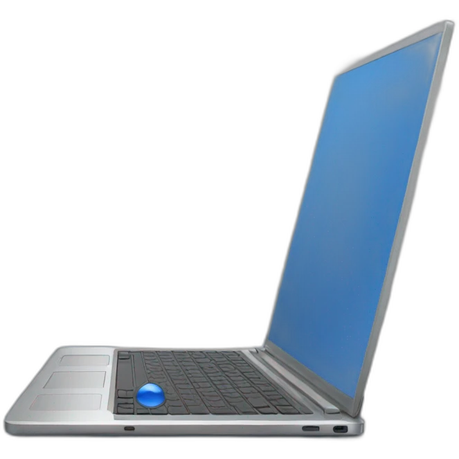 laptop with blue screen emoji