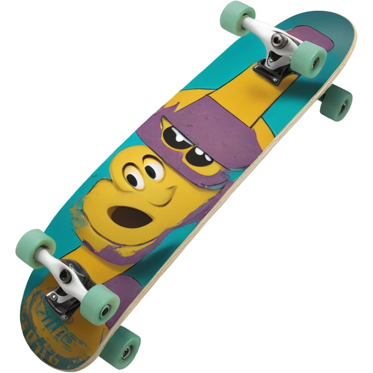 Bottom of skateboard three-quarter view emoji