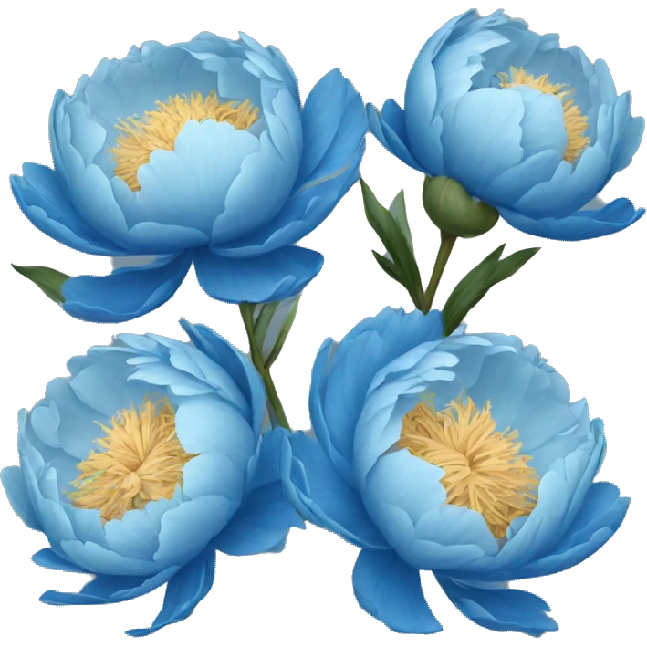 Blue peonies emoji