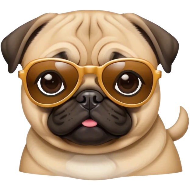 Dog race pug with sunglasses emoji