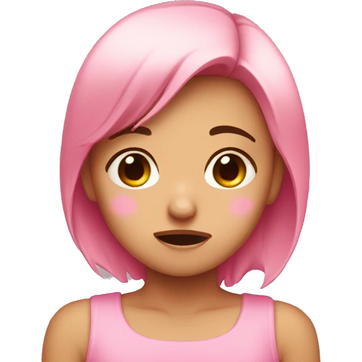 cute and pink girl crying  emoji