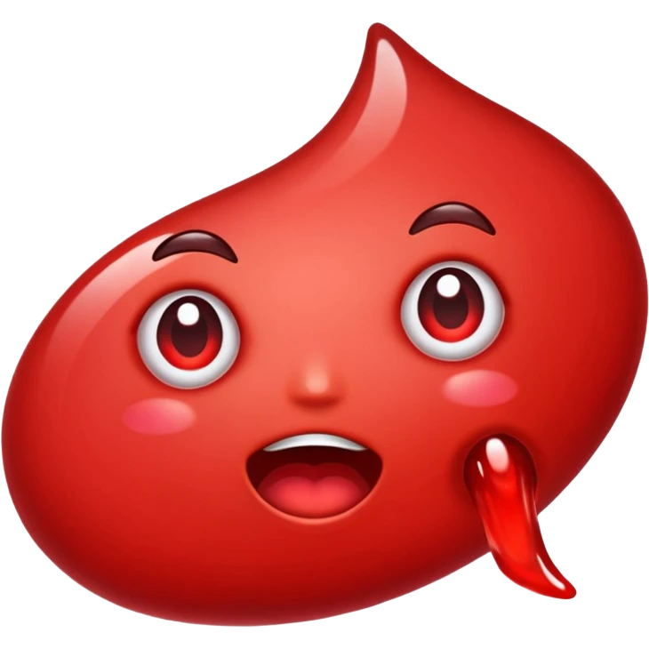glitter red blood emoji