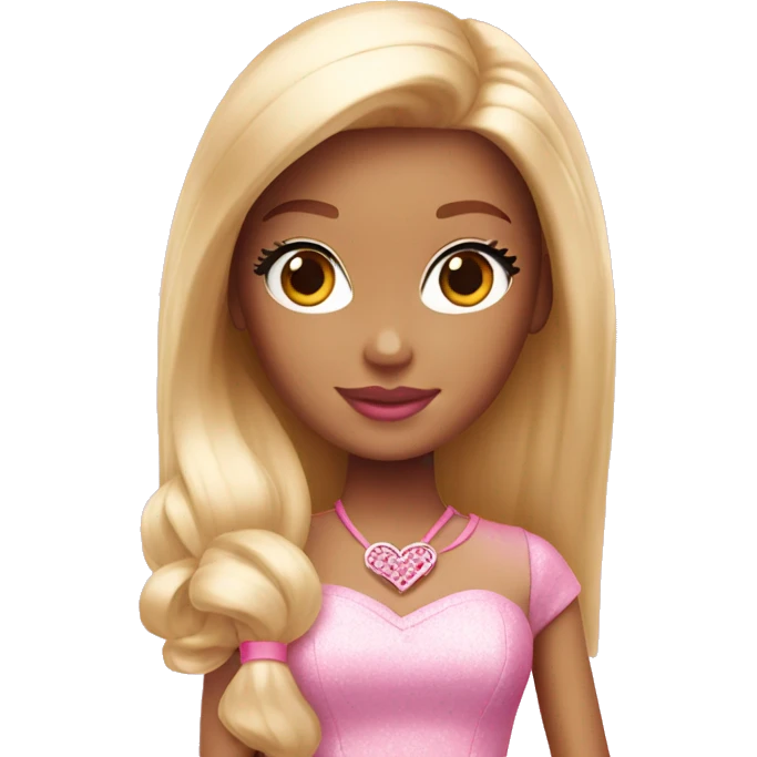 Pink barbie heart emoji