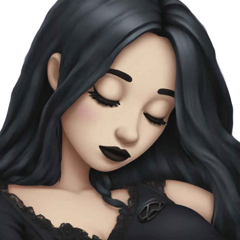 Goth girl sleeping emoji