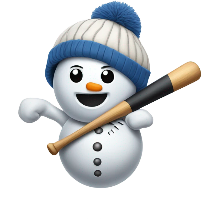 Snowman playing baseball  emoji