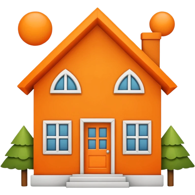 A basic home emoji with orange highlights emoji