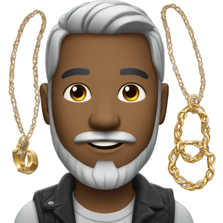 male with jewelry and beard emoji