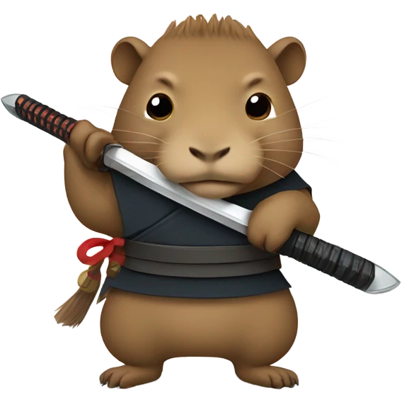 Capybara with a samauri sword emoji