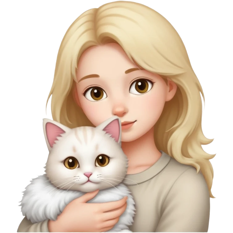 Girl holding a cat emoji