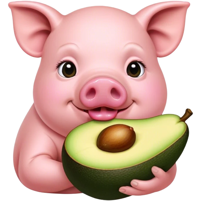 Pig eating avocado  emoji