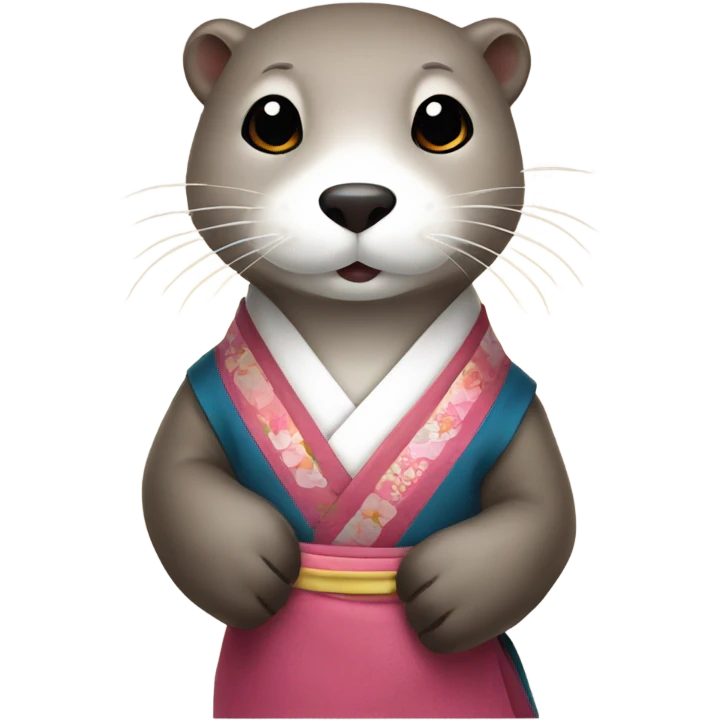 a otter face wearing traditional korean hanbok emoji