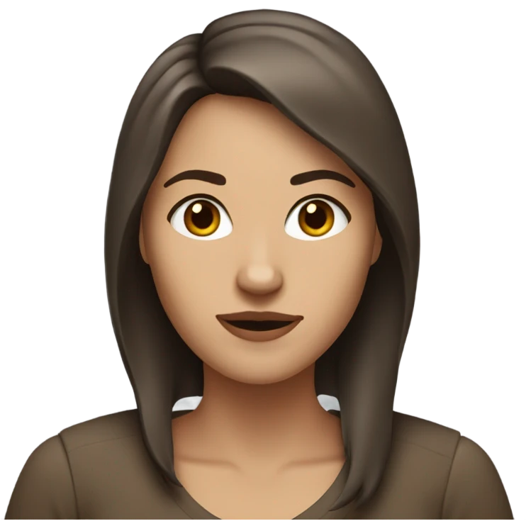 woman with brown shoulder length hair, who is also a wolf emoji