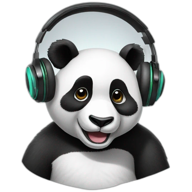 panda with headphones emoji