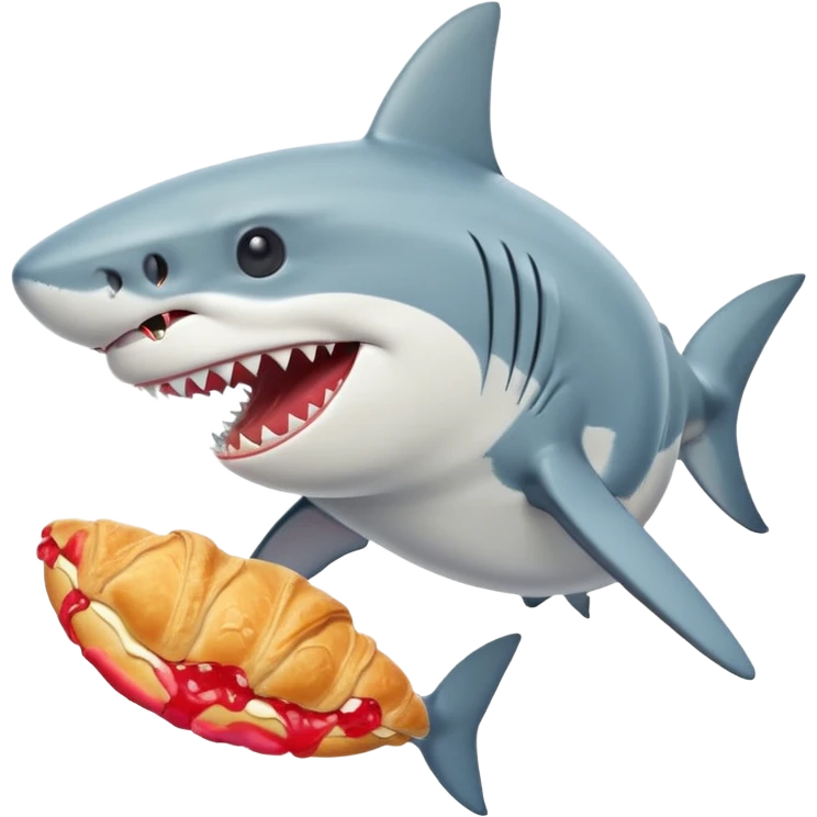 Shark eating a croissant  emoji