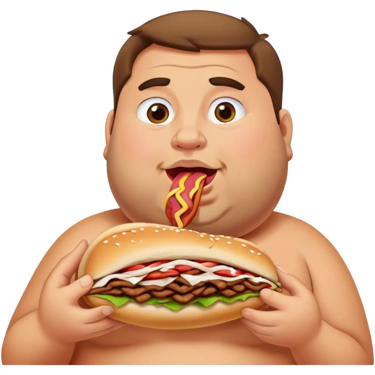 fat guy eating doner emoji