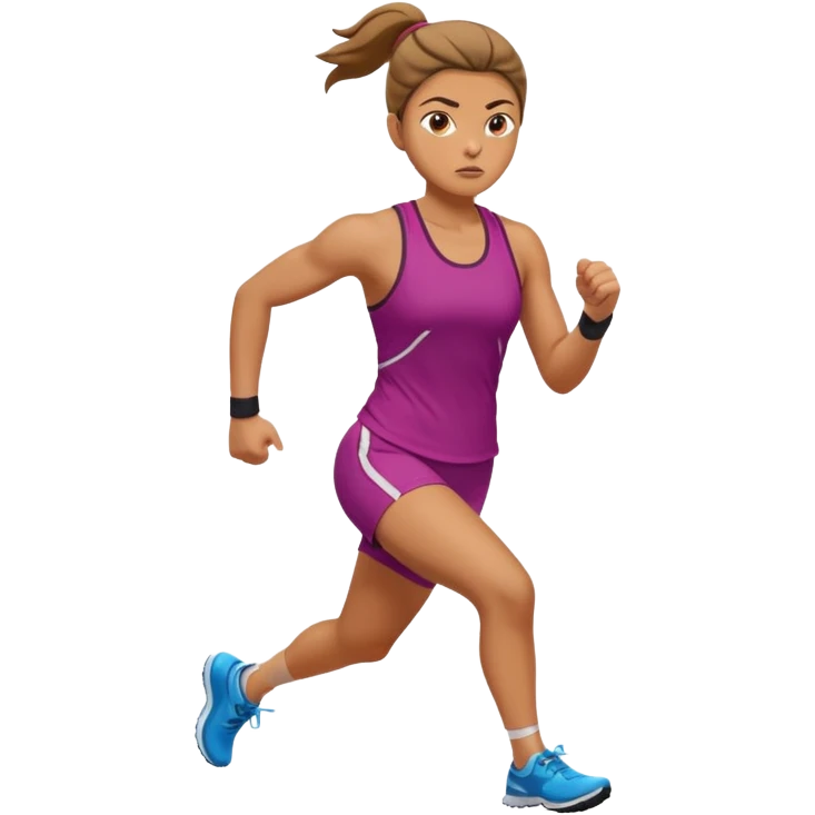 create a stocky female runner emoji