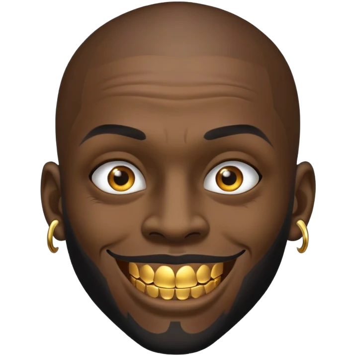 black man with gold teeth and a face tattoo emoji
