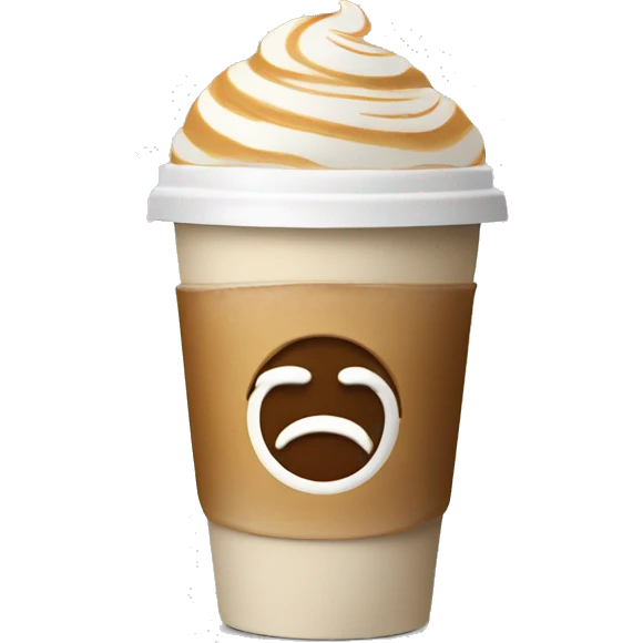 Latte in a coffee take out cup emoji