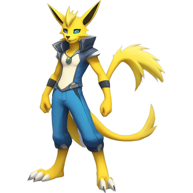 Anthro Cool Zeraora-Lombax-Renamon-Pokémon-Fakémon Full Body Detailed High Quality emoji