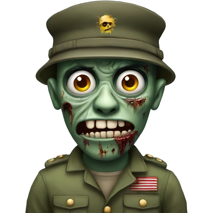 Zombie wearing a military hat  emoji