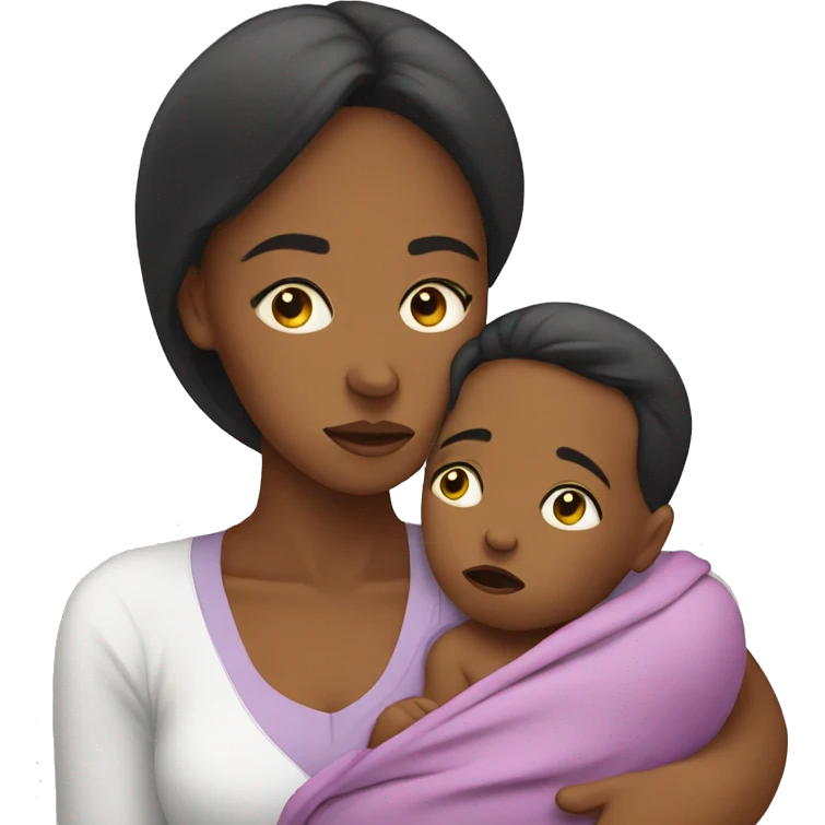 sad mother with newborn emoji