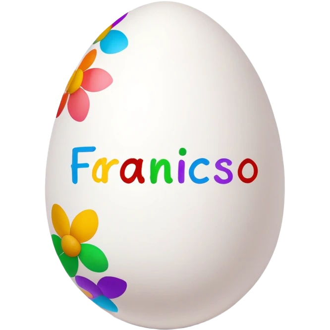 easter egg with the name francisco written on it emoji