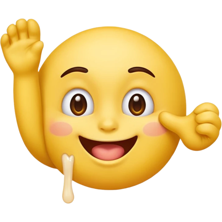 yellow emoji character sucking toes, playful, suggestive emoji