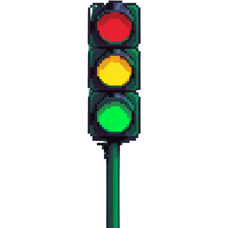green stoplight traffic signal with bright green light emoji