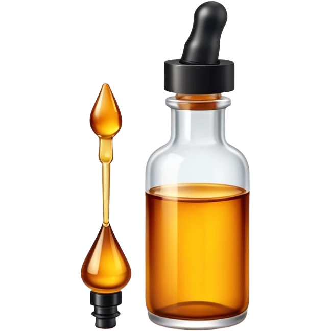 Oil serum bottle with dropper emoji