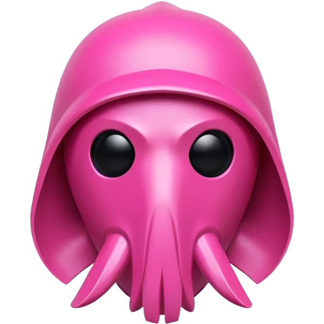 Squid Game pink guard mask with square shape on face, 3D style, smooth and glossy emoji