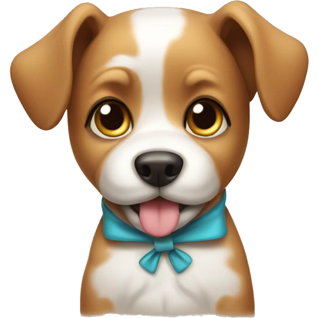 Cute dog with a bow  emoji